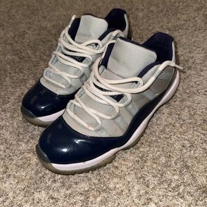Jordan Navy and Gray Athletic Shoes